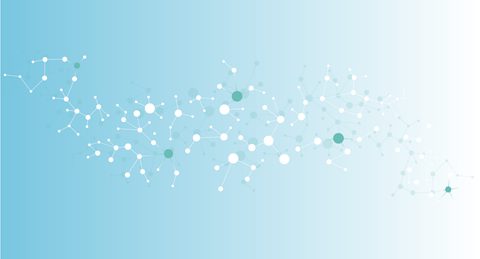 Molecular structure teal white